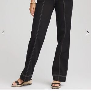 Chico's Black Pull-On Wide Leg Jeans